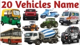 Vehicles Name for Kids | Learn Transport Vehicles for Toddlers and Preschool | Car, Bus, Truck