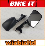 Motorcycle Fairing Mounted Mirrors (40mm bolt Space short Stem)   MRUFBLK