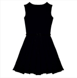 GIRLS KIDS PARTY PLAIN SKATER DRESS FLARED BELTED PRINTED Tops DRESSES Size 5-13
