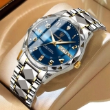 Men’s Quartz Watches 3 ATM Waterproof Luminous Date Stainless Steel Wristwatches