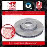 2x Brake Discs Pair Vented fits FORD FOCUS Front 04 to 20 278mm Set 1223663 Febi