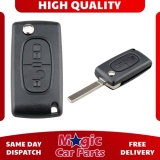 2 Button Car Key Shell Fob Case Ce0523 For Peugeot 308 207 307 Citroen C5 C6 C8