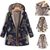 Long Hoodies Coat Jacket Winter Womens Plus Size Ladies Boho Warm Outerwear Zip