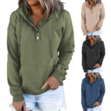 Womens Sweatshirt V-neck Loose Long Sleeve Pullover Casual Clothes Hoodie Top