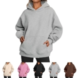 Womens Soft Touch Fleece Pullover Sweatshirt with Hood and Long Sleeves