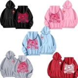 ⭐2025 Palm Puff Hoodies For Girls Butterfly Print Oversized Pullover Sweatshirt