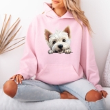 Westie Dog Portrait Animals Dog Womens Hoodie Sweatshirt Ladies Pullover Hoodies