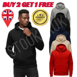 Plain Adults Kids Hoodie Hooded Sweatshirt Mens Womens Boys Girls