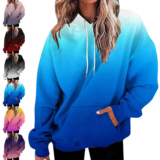 Women Hoodie Sweatshirt Long Sleeve Hoodied Ladies Winter Christmas Gradient Top