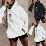 Printed Warm Hoodie for Women Long Sleeve Casual Sweatshirts with Hood