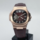 Custom 40mm Rose Gold Open Heart NAUT Style Choco Mod | NH38 Automatic Luxury