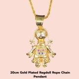 Gold Ragdoll Dolly Rope Chain Necklace