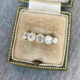 2 Ct Round Cut Diamond 5 Stone Engagement Ring Women’s 14K White Gold Finish