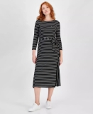 Nautica Jeans Women’s Dress Sz XL Striped Tie-Waist Midi