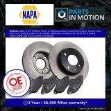 2x Solid Brake Discs and Pads fits FIAT 500 312 1.2 Front 07 to 15 240mm Set New