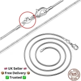 925 Sterling Silver Snake Chain Necklace Shiny Stamp Brand New Non-Tarnish