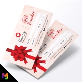 Custom Printed Business Gift Vouchers | Red Glitter Generic Bow Present 01