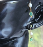 solid 18ct gold natural emerald &pearl earrings women girls gifts classy trendy