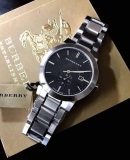 BURBERRY MENS WATCH BU9901 STAINLESS STEEL SILVER STRAP & BLACK DIAL GENUINE NEW