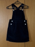 MATALAN THICK BLACK SOFTBRUSH DENIM GIRLS AGE 8 YEARS  DUNGAREE OVERALL DRESS