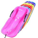 KIDS ADULTS LARGE DURABLE QUALITY PLASTIC SNOW SLEDGE WITH PULLING ROPE + BRAKES