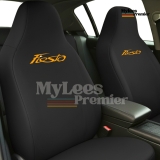 Ford Fiesta 1+1 Black Heavy Duty Waterproof Car Seat Covers With Orange Logo