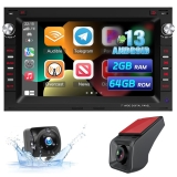 7″ Carplay Android 13 Car Stereo Radio GPS Navi SWC+CAM+DVR For Polo Passat Golf