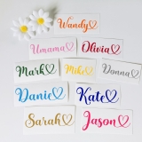 PERSONALISED VINYL NAME STICKER DECAL WATER BOTTLE LUNCH BOX WINE GLASS WEDDING