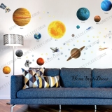 Solar System Wall Stickers Space Planets Kids Education Decor Mural Art Decal UK