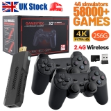 256G 58000+ Retro Games Video Game Console TV Stick 4K HDMI Wireless Controller