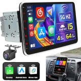 Camera+10.1″ Rotating Screen Android 15.0 Car GPS Stereo CarPlay Radio Wifi 2DIN