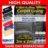 CAMPER VAN CAR CARPET LINING 4 WAY STRETCH FOR VW T6/5.1 TRIM FORD TRANSIT 6 SQM