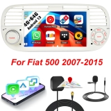 7″ Android 13 Wireless Carplay Radio GPS Navi Wifi BT SWC For Fiat 500 2007~2015
