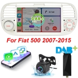 DAB+7″ Android 13 Carplay Stereo Radio GPS RDS Wifi+CAMERA For Fiat 500 2007~15