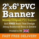 PVC Banner 6ft x 2ft – Printed Outdoor Vinyl Sign for Business Parties Birthdays