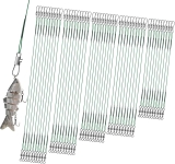 50 Fishing Wire Trace Pike Perch Sea Lure Stainless Fishing Leaders with Swivels