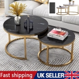 Nesting Coffee Tables Set of 2 Round Stacking Sofa Side Tables for Living Room