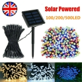 Waterproof Solar Fairy String Lights 100/200/500 LED Outdoor Garden Xmas Wedding