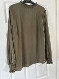 Ladies Papaya / Matalan Khaki Ruffle Neck Blouse Size 16 New Without Tags