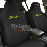 Ford Fiesta 1+1 Black Heavy Duty Waterproof Car Seat Covers with Yellow Logo