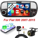 4+64GB+CAMERA For Fiat 500 2007~15 Apple Carplay Android 13 Car Stereo Radio GPS