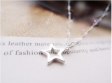 Shiny 925 Sterling Silver Plated Cut Out Star Pendant Necklace Lady Girl Gift UK