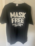 INFOWARS MASK FREE MENTAL CONDITION T SHIRT BLACK LARGE EX CONDITION FREE SHIP
