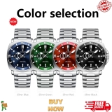 POEDAGAR Men’s Luxury Square Watch Quartz Waterproof Luminous Date Steel Sport