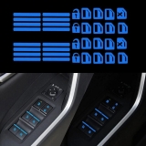 Luminous Blue Vehicle Car Interior Window Door Switch Sticker Car Accessories