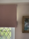 BNIP PINK LINEN ROMAN BLINDBLINDS2go 129x102cm blackout lined