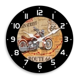 Retro No.66 Road Motorcycle Wooden Wall Clock Silent Quartz Home Decor 10–16In