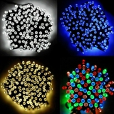 Solar Fairy String Lights 100/200/500 LED Outdoor Garden Christmas Holiday Decor
