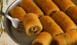 Kunafa Rolls with Nuts & Syrup