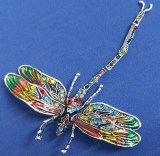 Vintage Style Enamel & Crystal Large DRAGONFLY Articulated BROOCH Pin Jewellery